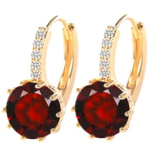 Leverback Red CZ Fashion Earrings